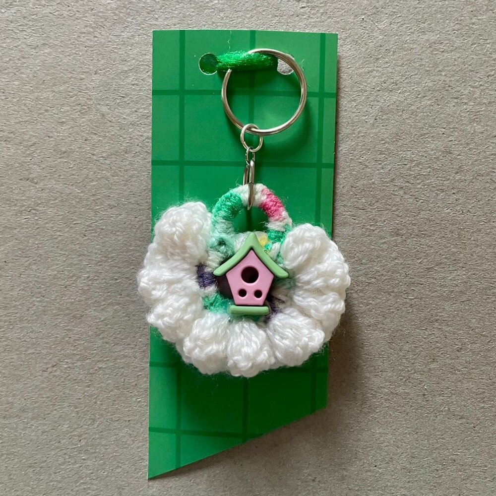 Keychain Charm, Crochet Floral Keychain, Handmade Backpack Charm